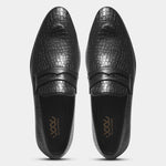 Load image into Gallery viewer, WAVEWALKER FLOW Men Faux Leather Black Slip-On Loafers