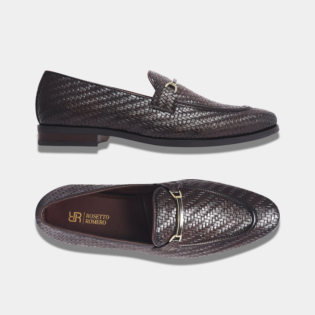 Rosetto Romero Blaze Handcrafted Woven Penny Loafers For Men