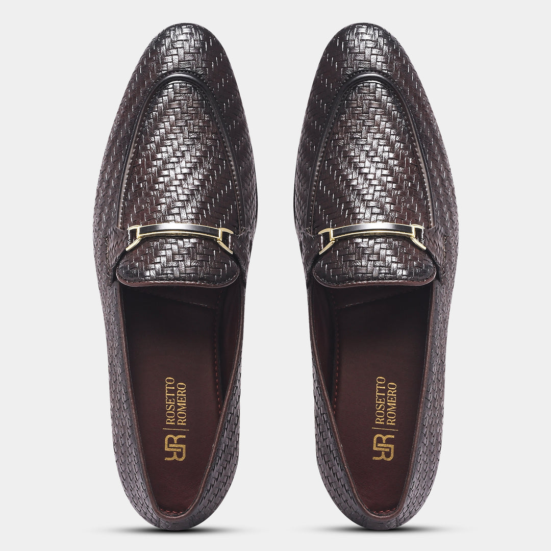 Rosetto Romero Blaze Handcrafted Woven Penny Loafers For Men