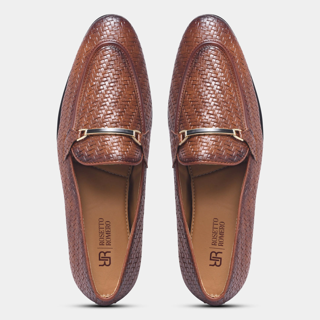 Rosetto Romero Blaze Handcrafted Woven Penny Loafers For Men