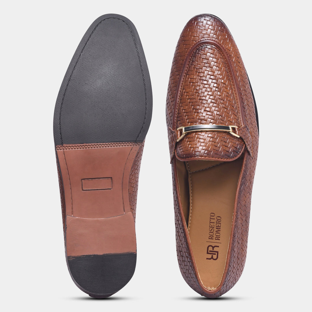 Rosetto Romero Blaze Handcrafted Woven Penny Loafers For Men