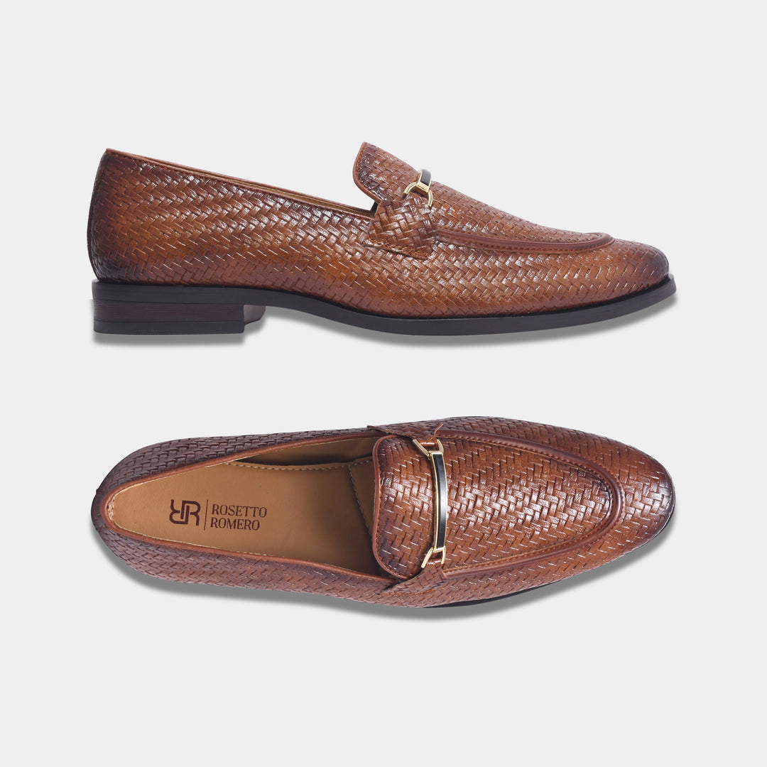 Rosetto Romero Blaze Handcrafted Woven Penny Loafers For Men