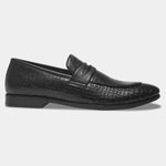 Load image into Gallery viewer, WAVEWALKER FLOW Men Faux Leather Black Slip-On Loafers