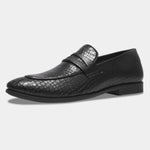 Load image into Gallery viewer, WAVEWALKER FLOW Men Faux Leather Black Slip-On Loafers