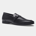 Load image into Gallery viewer, WAVEWALKER PUNCH Men Faux Leather Black Slip-On Loafers