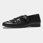 Load image into Gallery viewer, WAVEWALKER INFINITY Men Faux Leather Black Slip-On Loafers