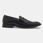 Load image into Gallery viewer, WAVEWALKER CROSS Men Faux Leather Black Slip-On Loafers