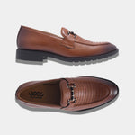 Load image into Gallery viewer, WAVEWALKER CROSS Men Faux Leather Black Slip-On Loafers