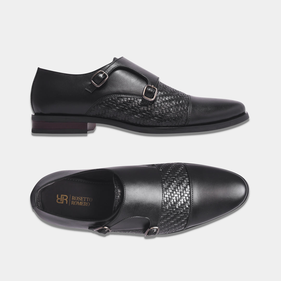 Rosetto Romero Steel Polished & Bold Double Monk Strap For Men