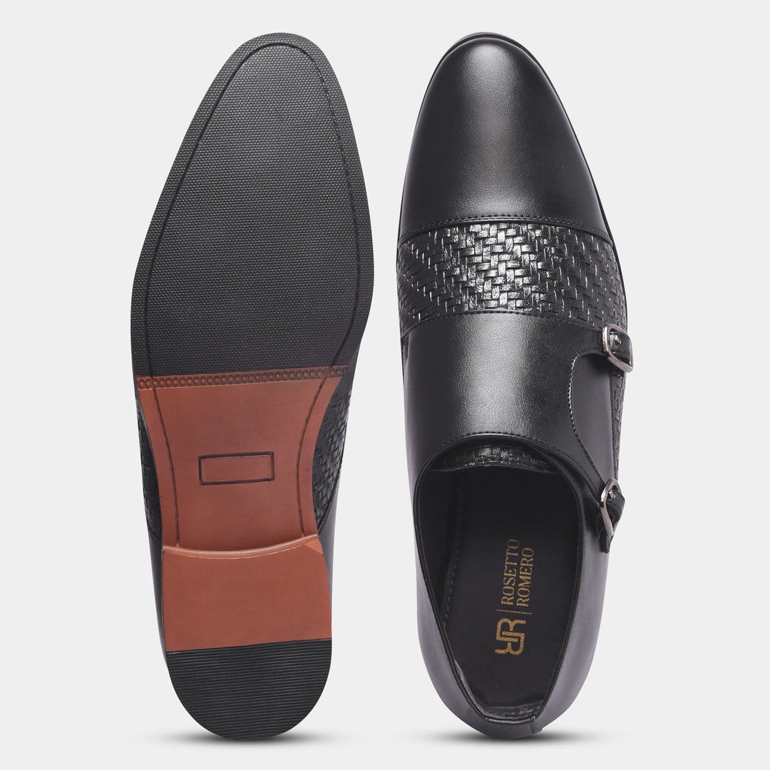 Rosetto Romero Steel Polished & Bold Double Monk Strap For Men