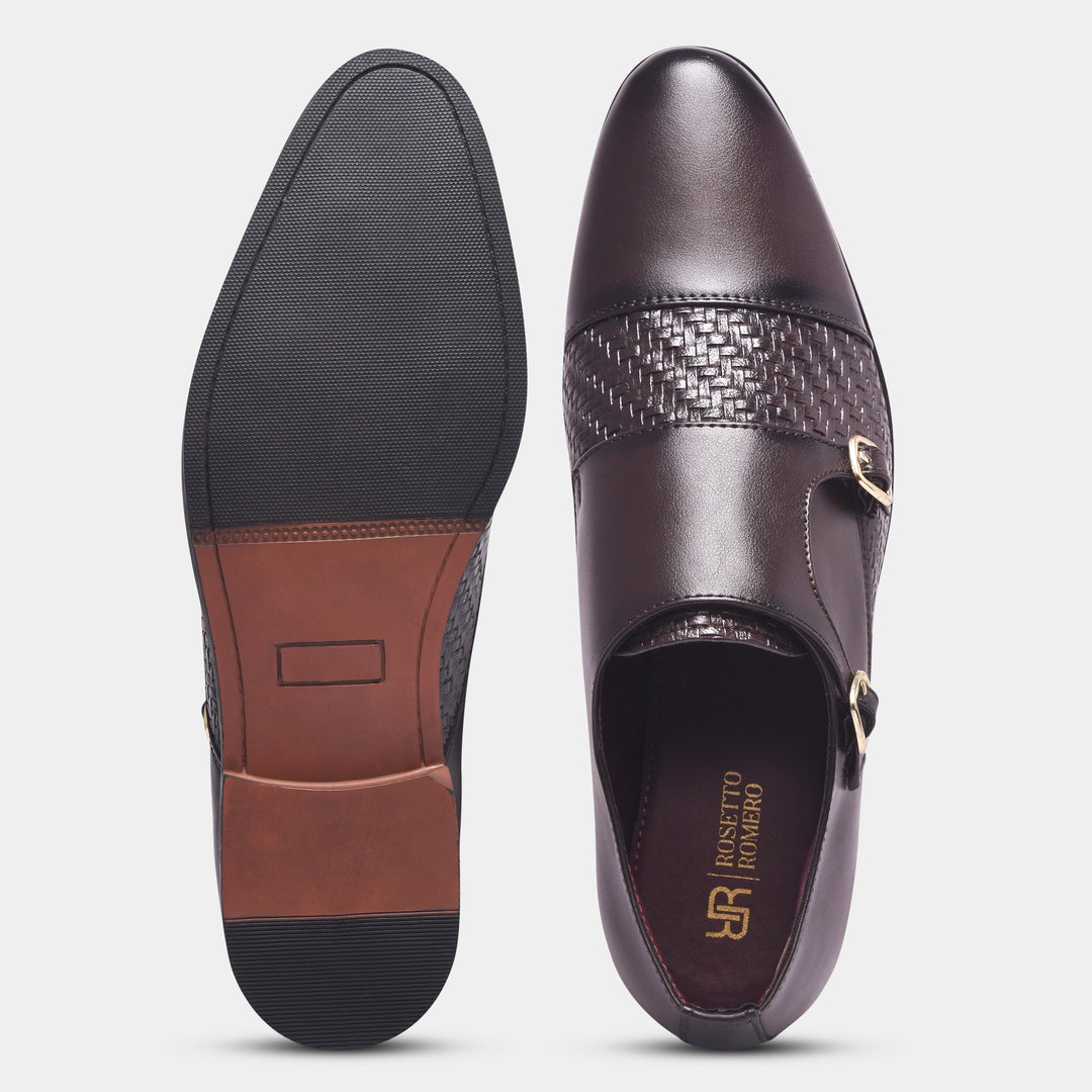 Rosetto Romero Steel Polished & Bold Double Monk Strap For Men