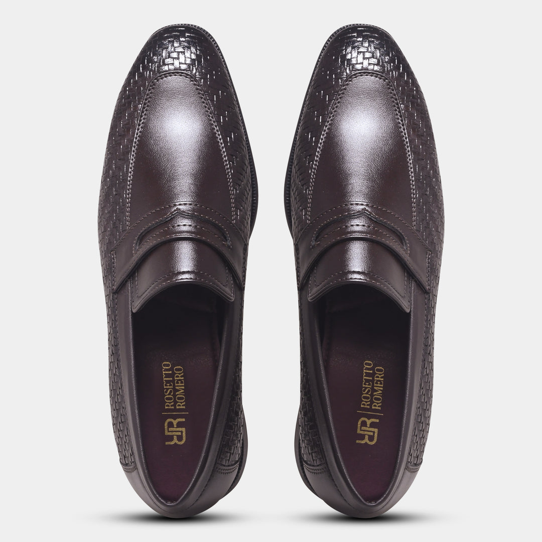 Rosetto Romero Vanguard Premium Woven Penny Loafers For Men