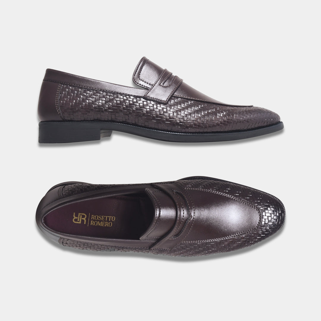 Rosetto Romero Vanguard Premium Woven Penny Loafers For Men