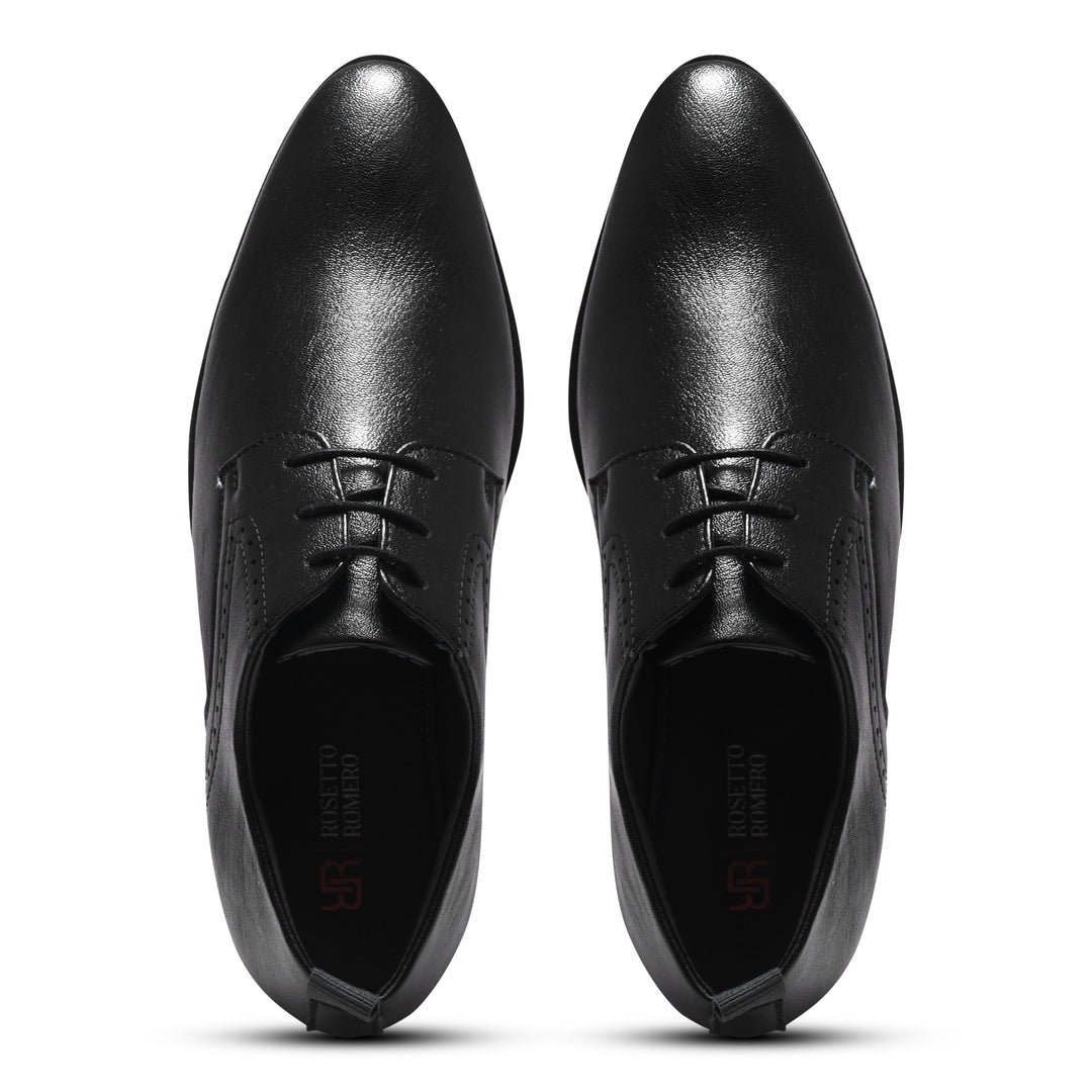 ROSETTO ROMERO ALEX Men Faux Leather Black Formal Lace-Ups Shoes