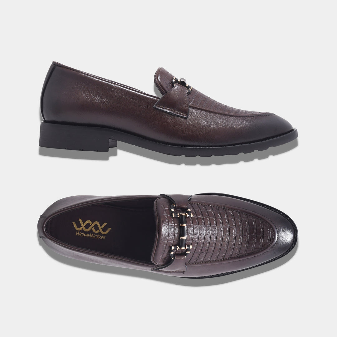 WAVEWALKER CROSS Men Faux Leather Black Slip-On Loafers