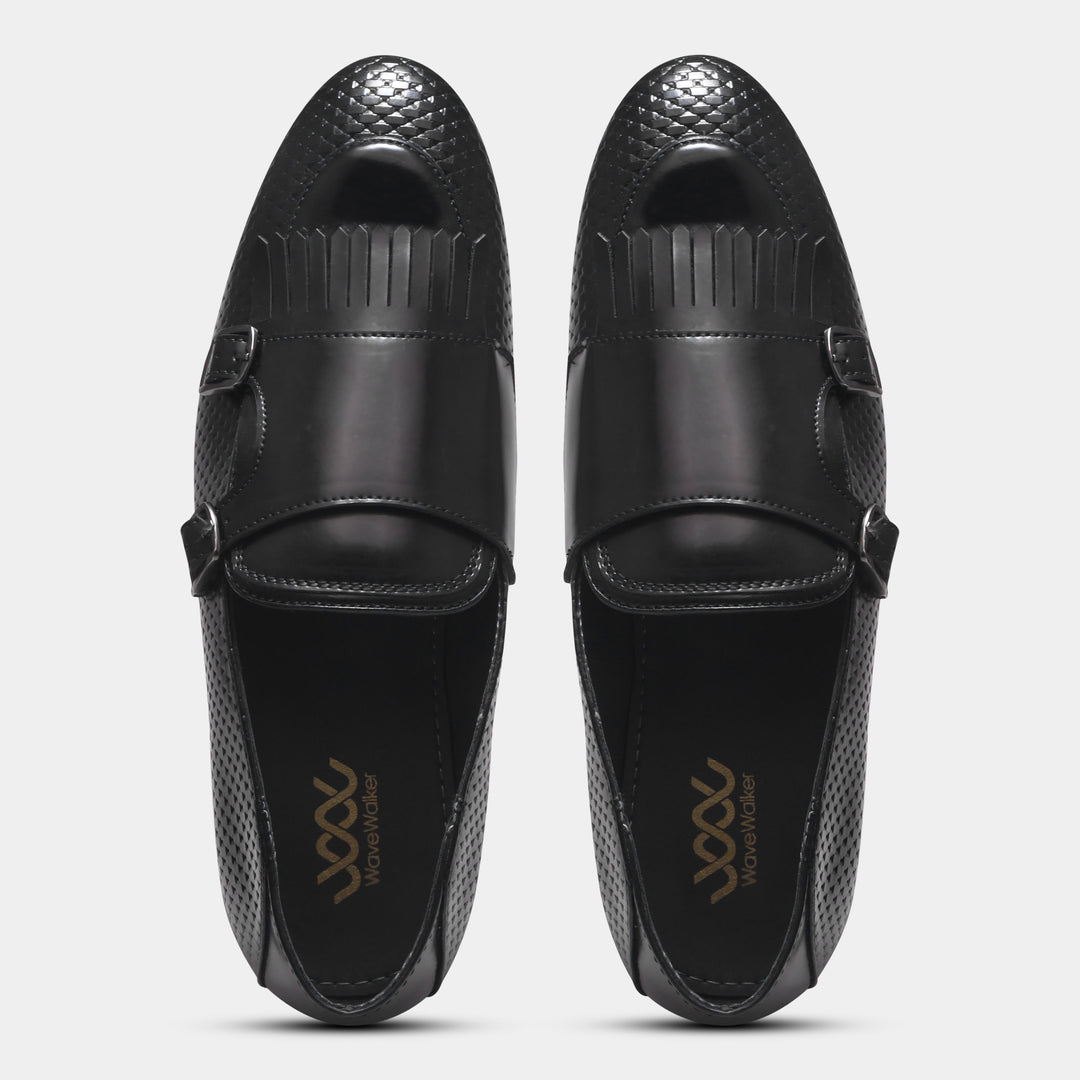 WAVEWALKER INFINITY Men Faux Leather Black Slip-On Loafers