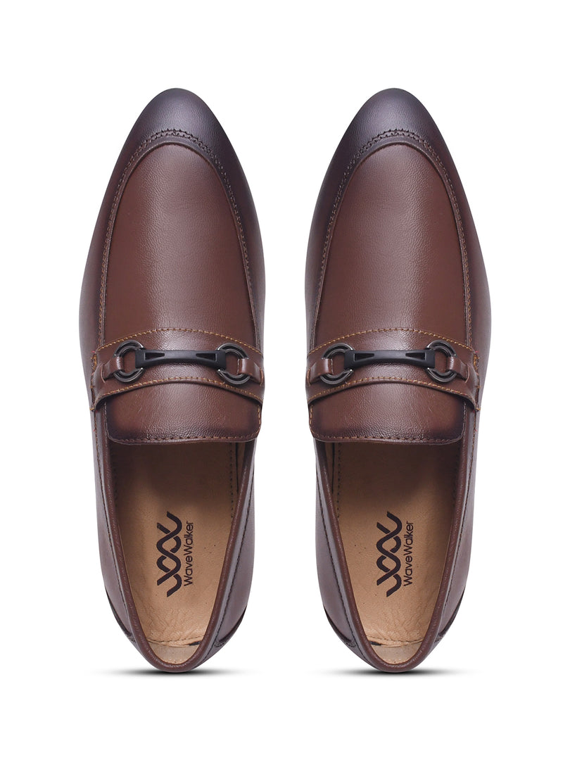 WAVEWALKER TINNY Men Black Leather Slip-On Loafers