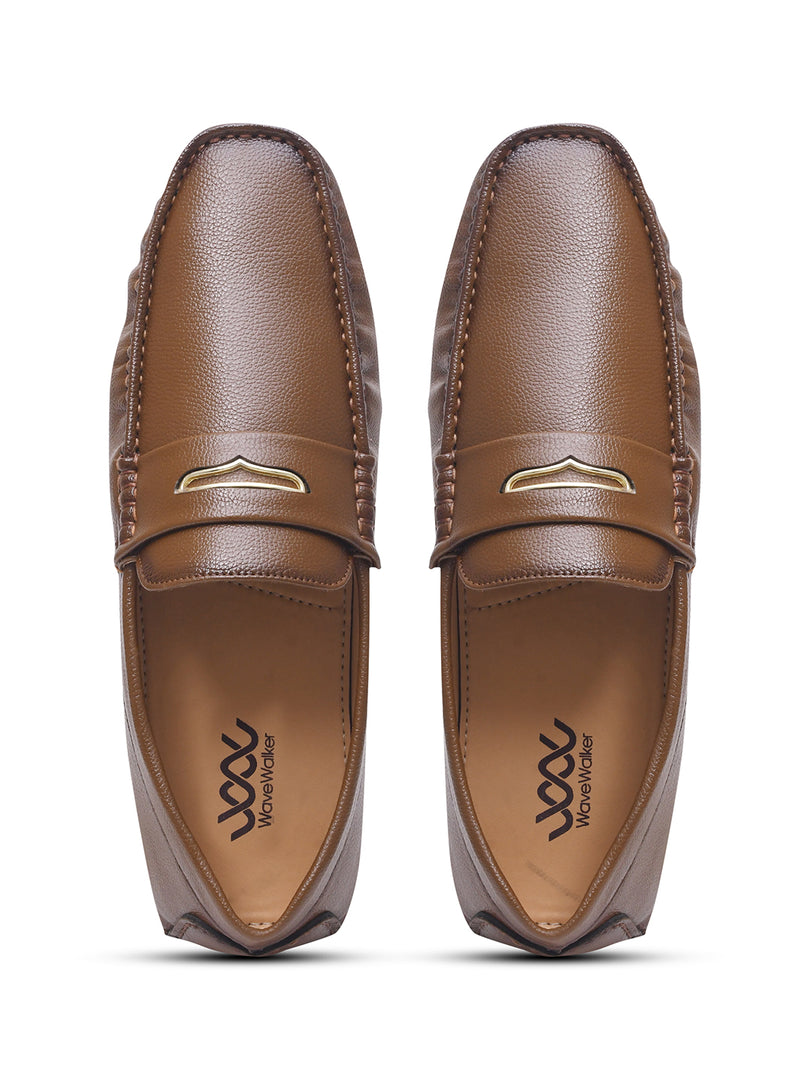 WAVEWALKER AERO Men Beige Faux Leather Slip-On Loafers