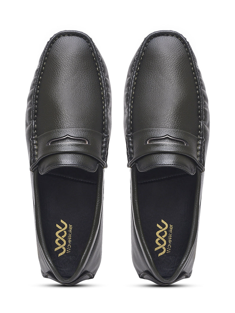 WAVEWALKER AERO Men Beige Faux Leather Slip-On Loafers
