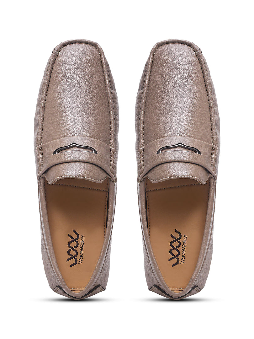WAVEWALKER AERO Men Beige Faux Leather Slip-On Loafers
