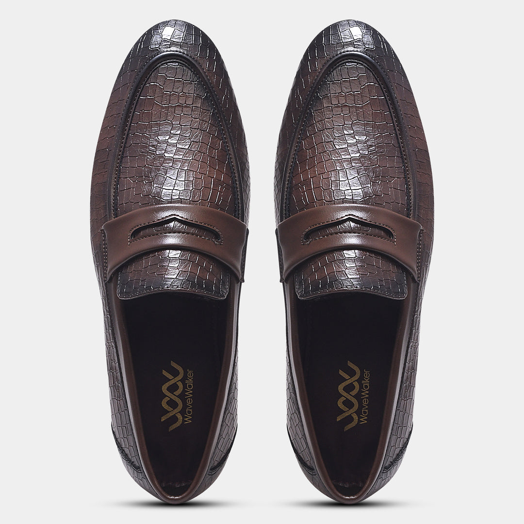 WAVEWALKER TWISTTER Men Faux Leather Black Slip-On Loafers