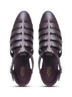 Load image into Gallery viewer, WAVEWALKER ROMAN Men Black Faux Leather Ethnic Sandal