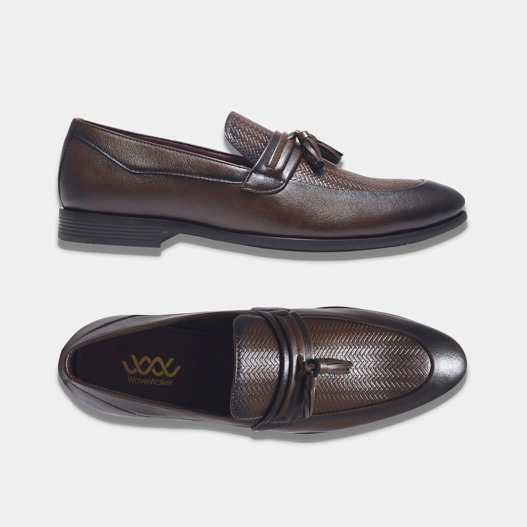 WAVEWALKER EASY Men Faux Leather Black Slip-On Loafers