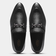 WAVEWALKER RELAX Men Faux Leather Black Slip-On Loafers