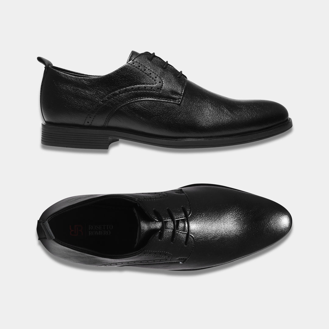 ROSETTO ROMERO ALEX Men Faux Leather Black Formal Lace-Ups Shoes