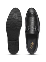 Load image into Gallery viewer, WAVEWALKER WOOD Men Black Faux Leather Slip-On Loafers