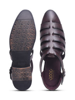 Load image into Gallery viewer, WAVEWALKER ROMAN Men Black Faux Leather Ethnic Sandal