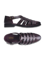 Load image into Gallery viewer, WAVEWALKER ROMAN Men Black Faux Leather Ethnic Sandal