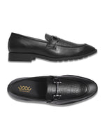 Load image into Gallery viewer, WAVEWALKER WOOD Men Black Faux Leather Slip-On Loafers
