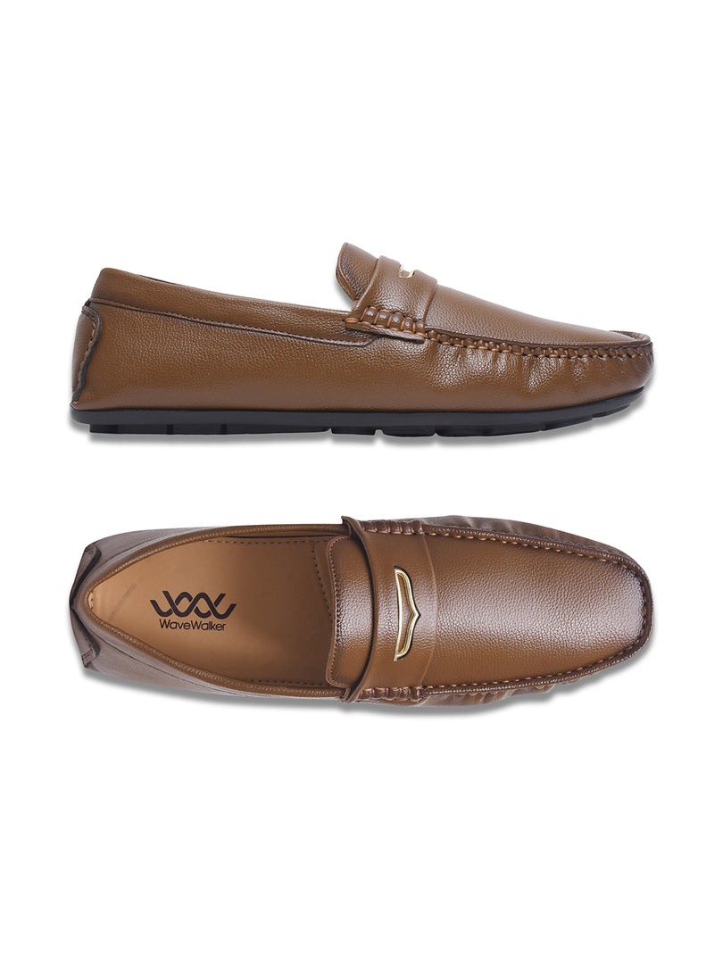 WAVEWALKER AERO Men Beige Faux Leather Slip-On Loafers