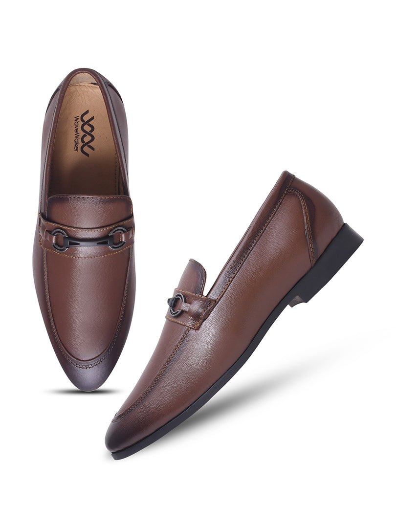 WAVEWALKER TINNY Men Black Leather Slip-On Loafers