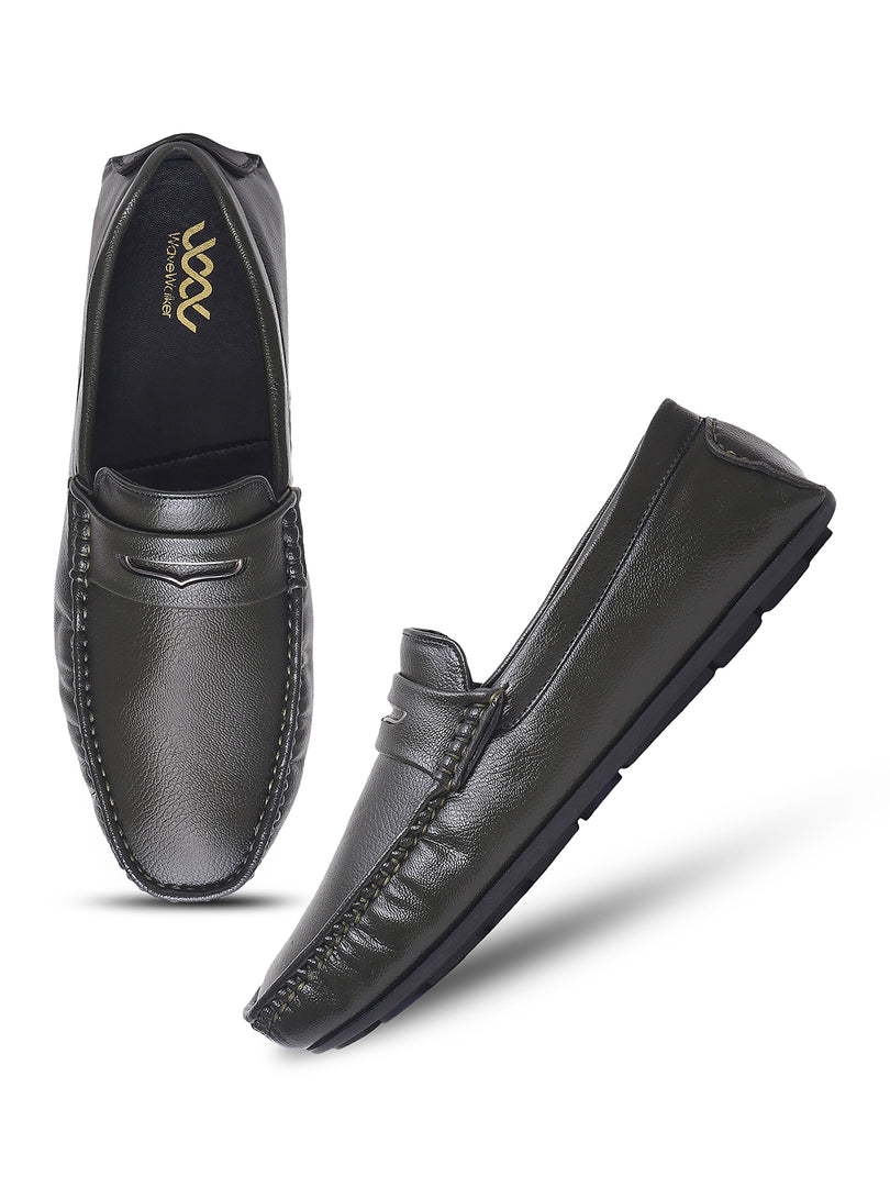 WAVEWALKER AERO Men Beige Faux Leather Slip-On Loafers