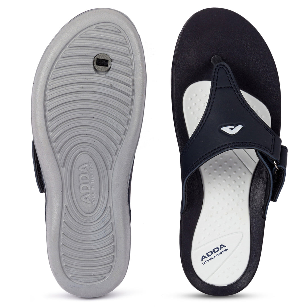 ADDA 2D STAR-1 Solid Thong Slipper For Women