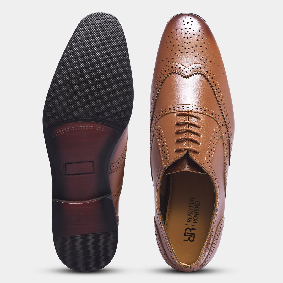 ROSETTO ROMERO Alpha Refined Craftsmanship Lace-Up Brogue Shoes For Men