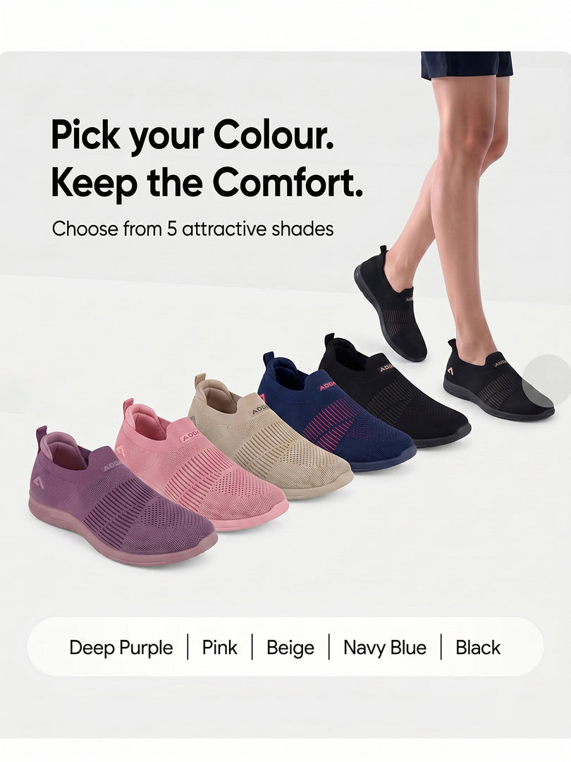 ADDA SOFTWALK-2 Women Comfortable & Breathable Knit Walking Sneakers