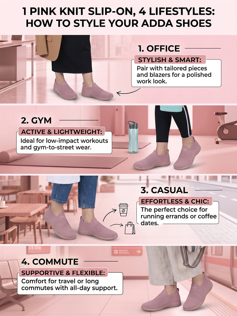 ADDA SOFTWALK-2 Women Comfortable & Breathable Knit Walking Sneakers