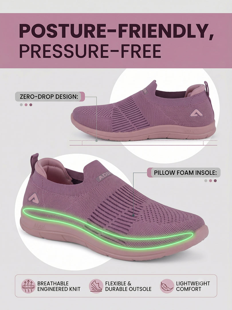 ADDA SOFTWALK-2 Women Comfortable & Breathable Knit Walking Sneakers