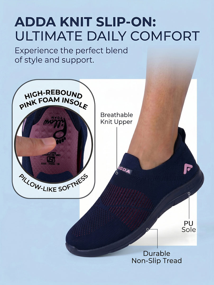 ADDA SOFTWALK-2 Women Comfortable & Breathable Knit Walking Sneakers