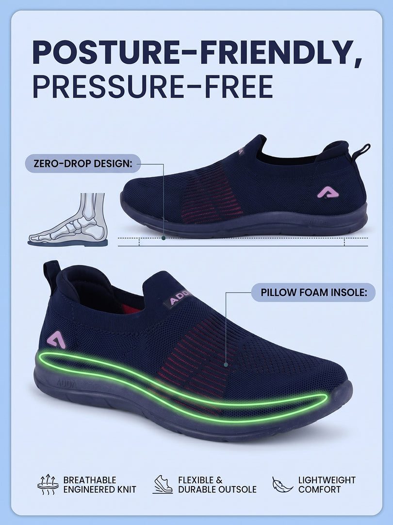 ADDA SOFTWALK-2 Women Comfortable & Breathable Knit Walking Sneakers