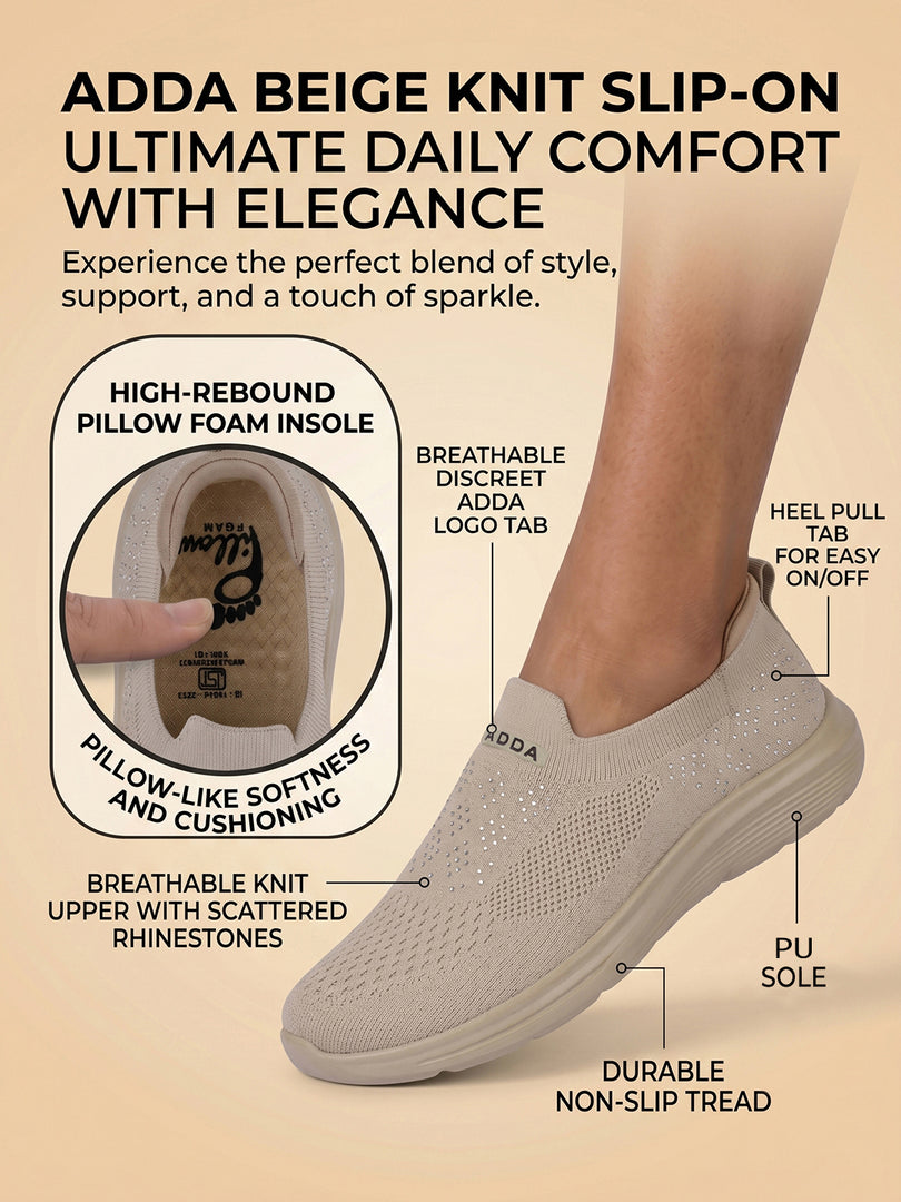 ADDA STAR-2 Women Comfortable & Breathable Knit Walking Sneakers