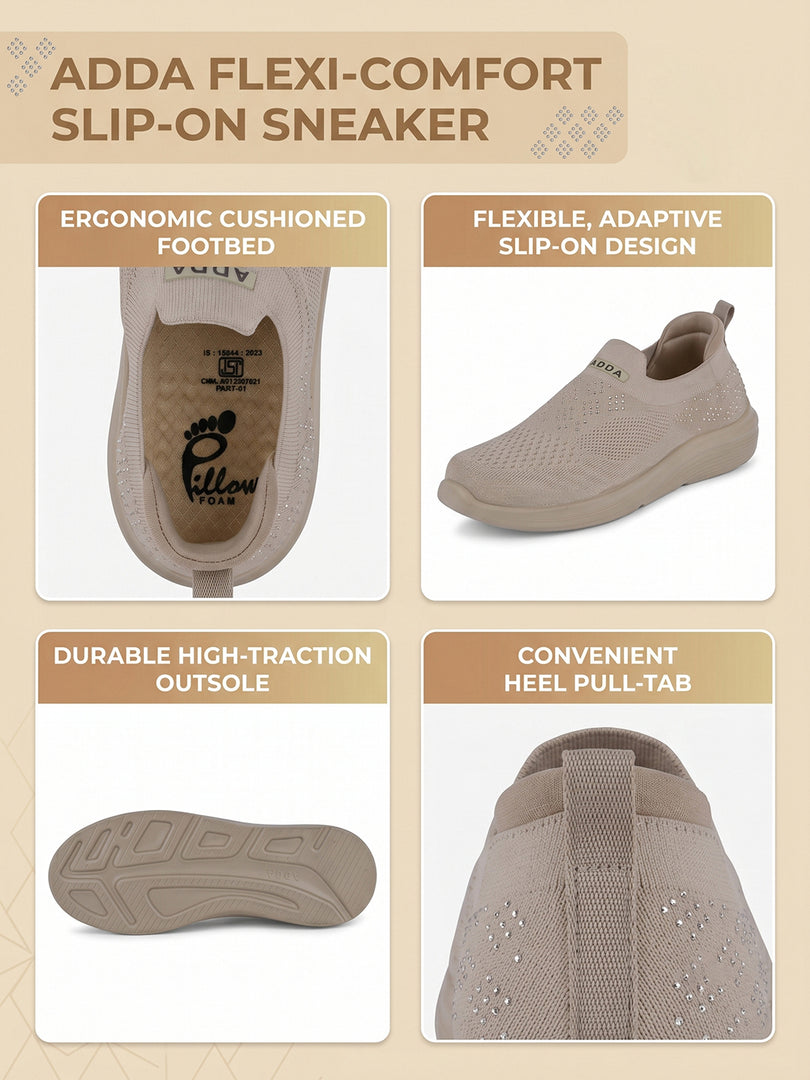 ADDA STAR-2 Women Comfortable & Breathable Knit Walking Sneakers