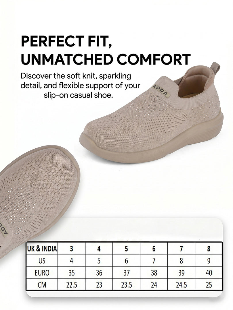 ADDA STAR-2 Women Comfortable & Breathable Knit Walking Sneakers