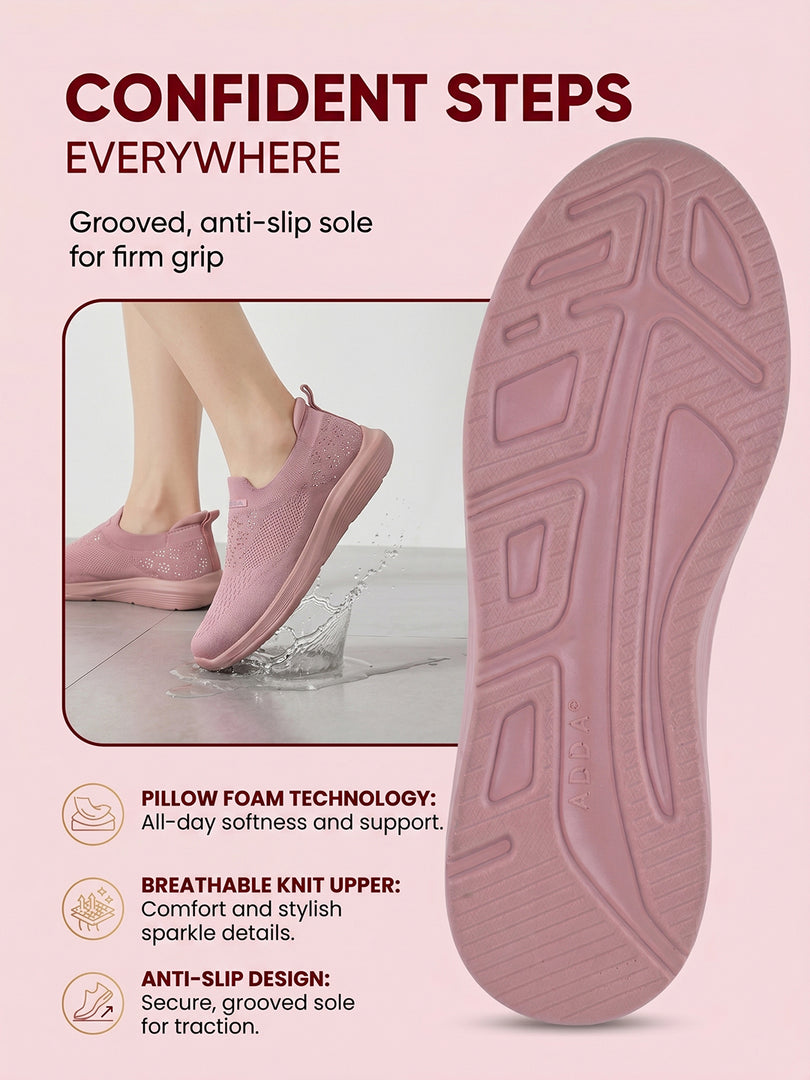 ADDA STAR-2 Women Comfortable & Breathable Knit Walking Sneakers