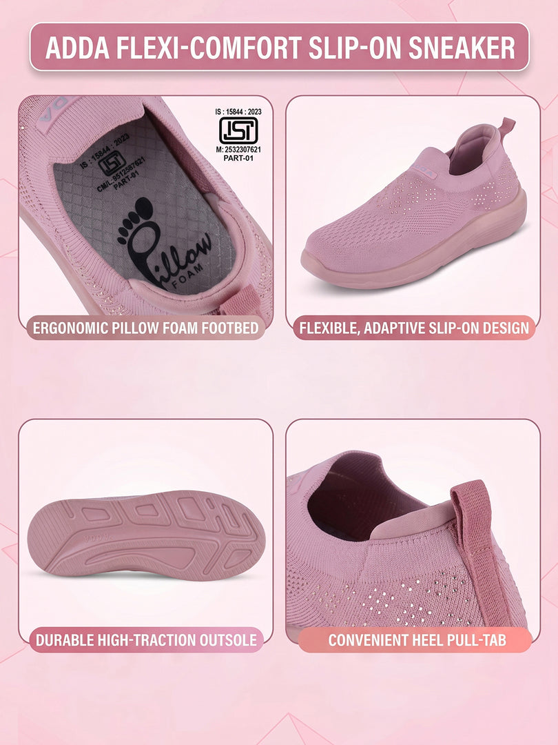 ADDA STAR-2 Women Comfortable & Breathable Knit Walking Sneakers