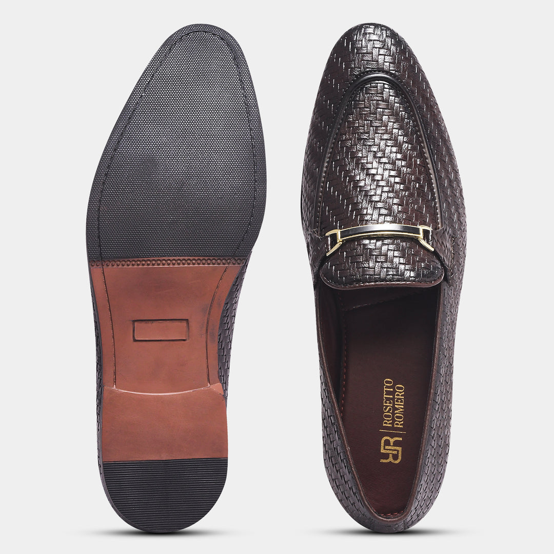 Rosetto Romero Blaze Handcrafted Woven Penny Loafers For Men