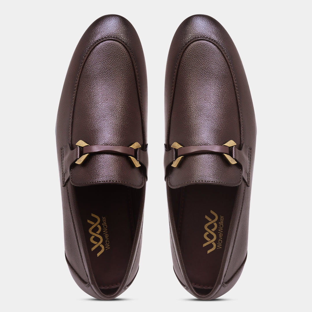 WAVEWALKER AMAZE Men Faux Leather Black Slip-On Loafers